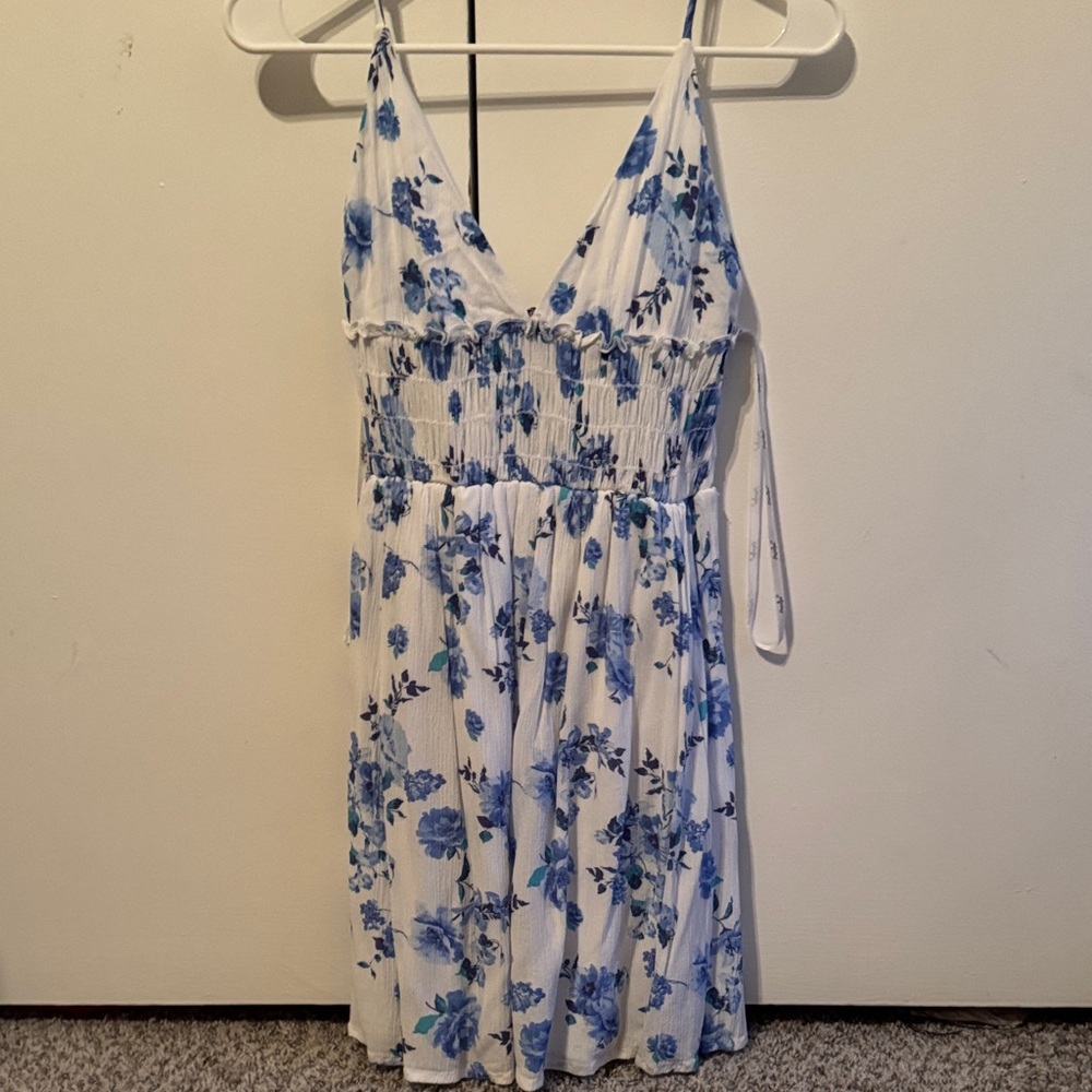 Papaya Floral Blue and White Sundress